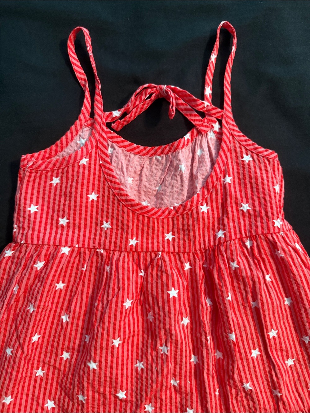 Cat & Jack Red Striped Star Print Sundress - Picture 3 of 4